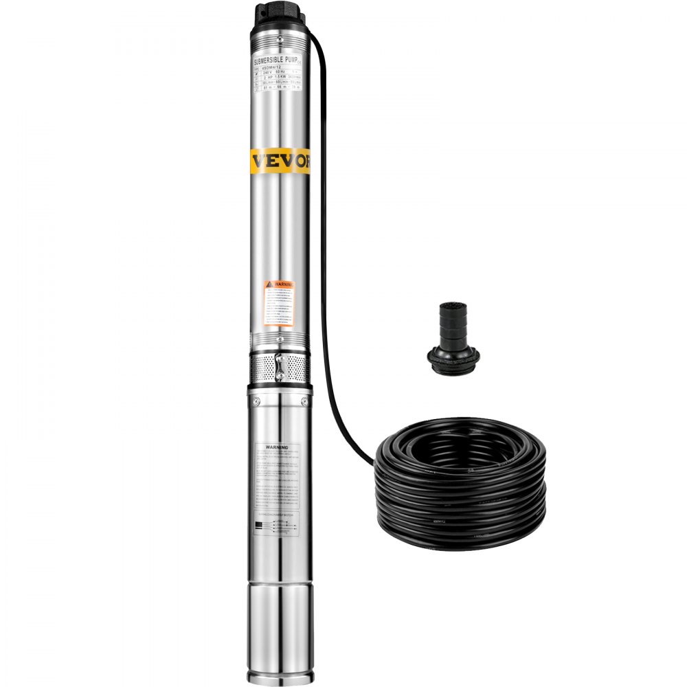 VEVOR Well Pump HP 220V Submersible Well Pump 440ft Head 42GPM Stainless  Steel Deep Well Pump for Industrial and Home Use VEVOR US