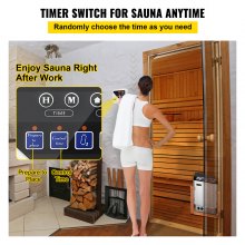 VEVOR External Sauna Heater Controller for 3KW-9KW Sauna Heaters Control Unit Sauna Stove Controller 104-221℉ Time Temperature