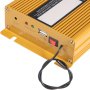 gold VEVOR car warning alarm system with usb port, led indicators, and power switch.