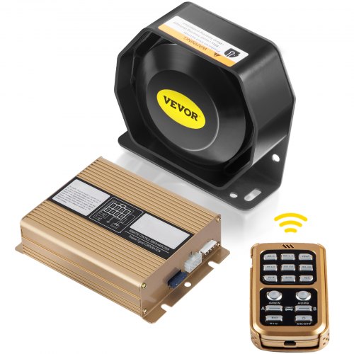 VEVOR 200W 8 Sound Loud Car Warning, Police Fire Emergency Alarm Fire Siren, 1 Horn PA Speaker MIC System Vehicle Siren