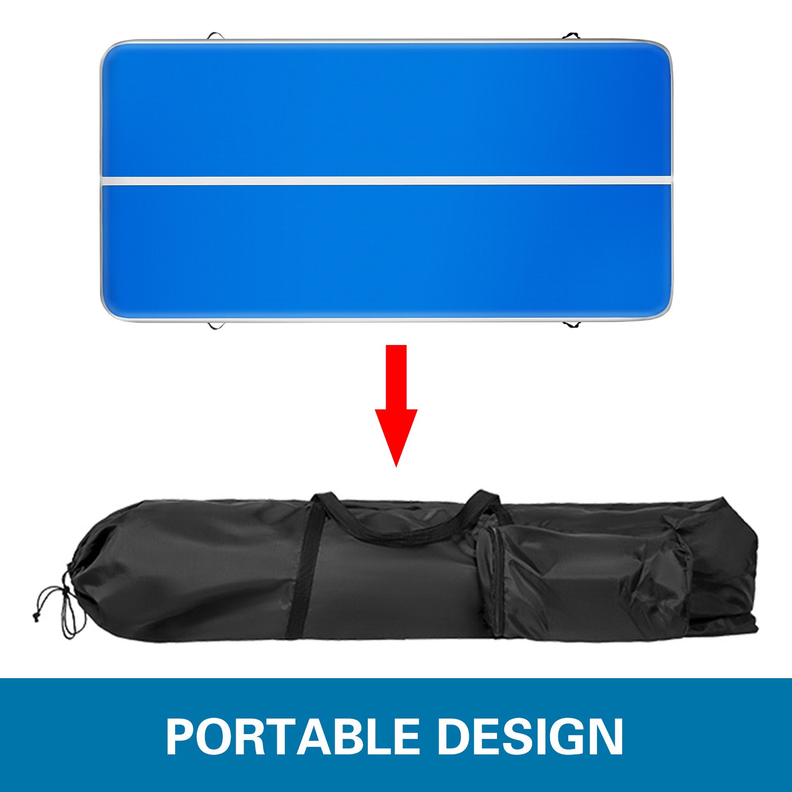 Air Track 13x6.5ftx8in Inflatable Airtrack Training Tumbling Gymnastics Mat W/Pump