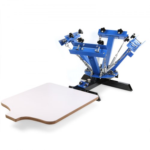 4 Color 1 Station Silk Screen Printing Machine 6 Pcs 110 Mesh T-shirt Press Kit