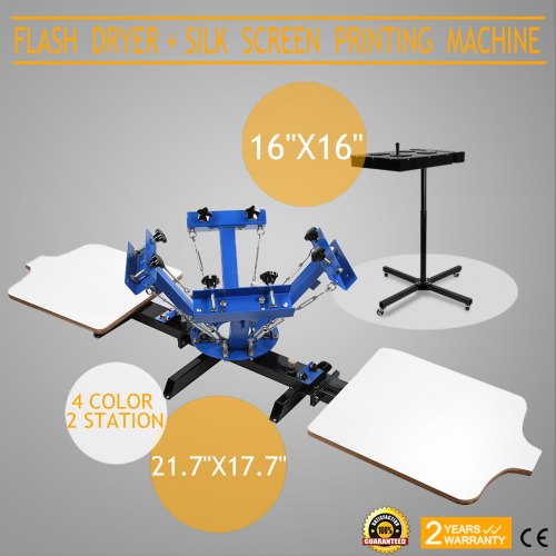 VEVOR 4 Color 2 Station Silk Screen Printing Kit Press Machine Flash Dryer Separated Electrical Control Box