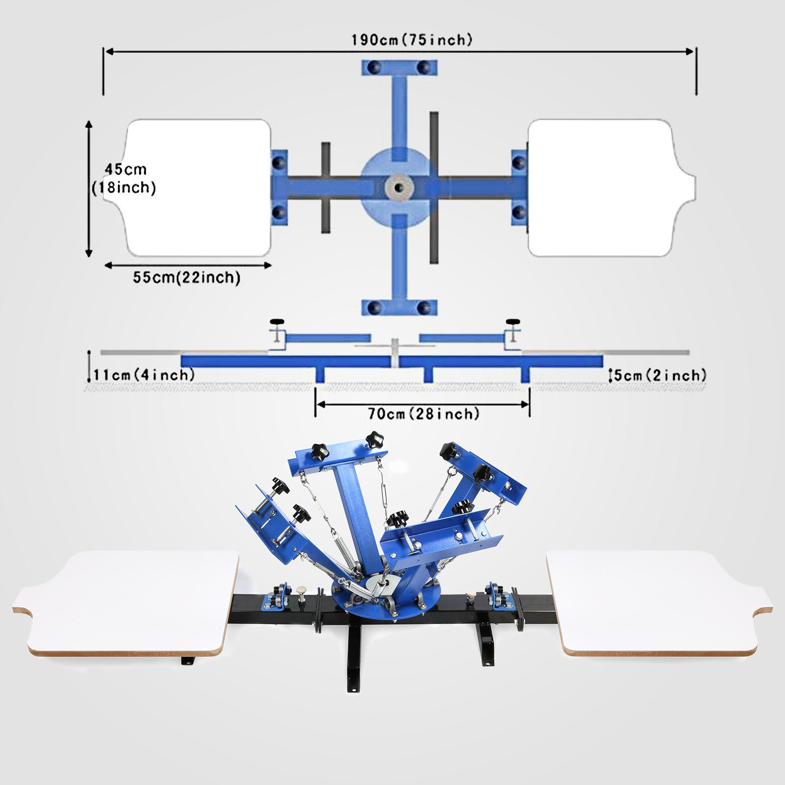 VEVOR 4 Color 2 Station Silk Screen Printing Kit Press Machine Flash Dryer Separated Electrical Control Box