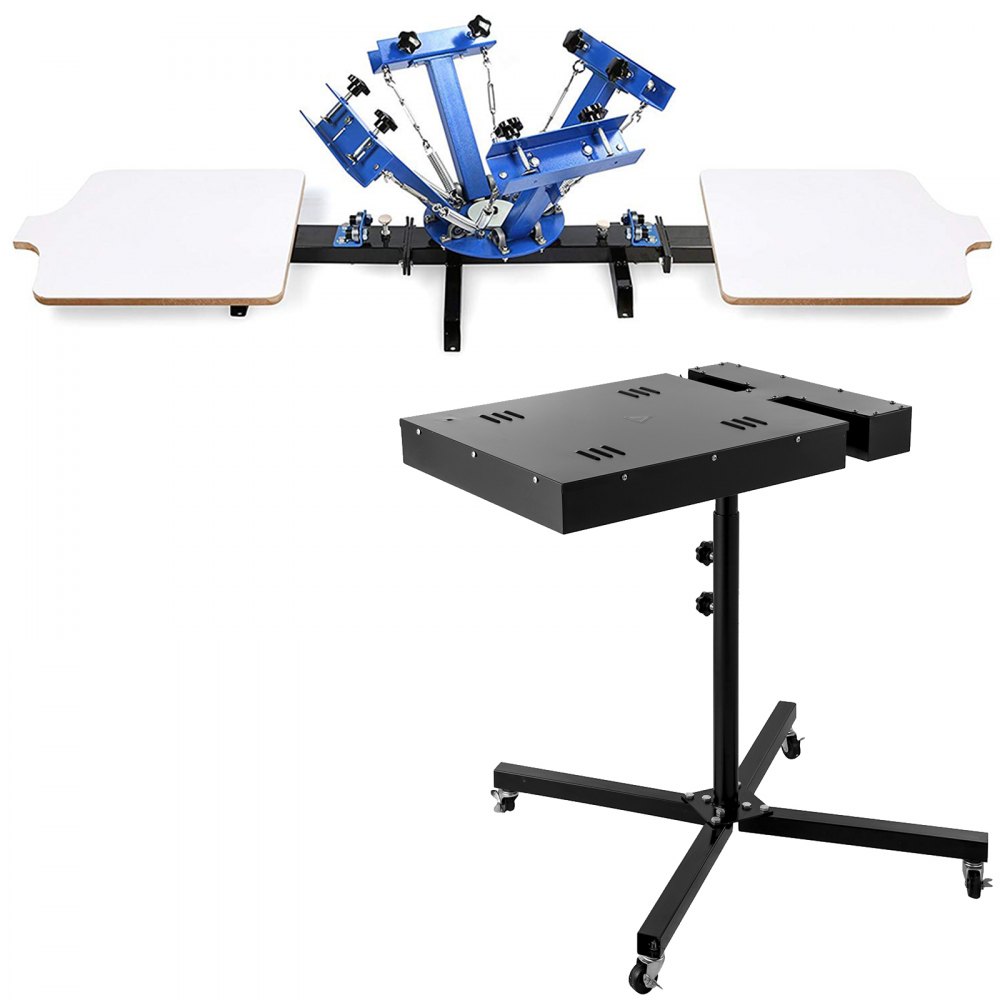 VEVOR 4 Color 2 Station Silk Screen Printing Press Printer Flash Dryer With Temperature Display