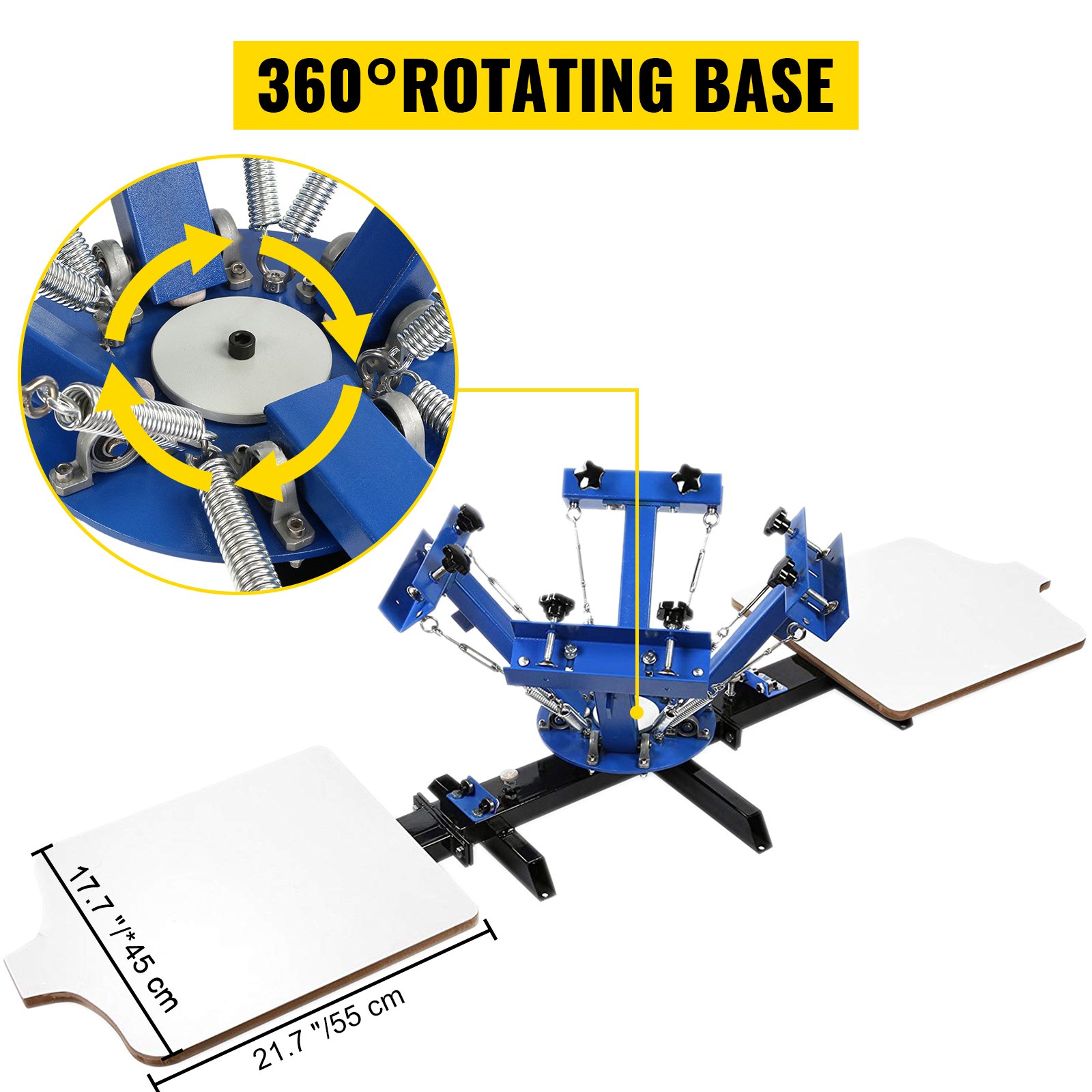 VEVOR 4 Color 2 Station Silk Screen Printing Press Printer Flash Dryer With Temperature Display