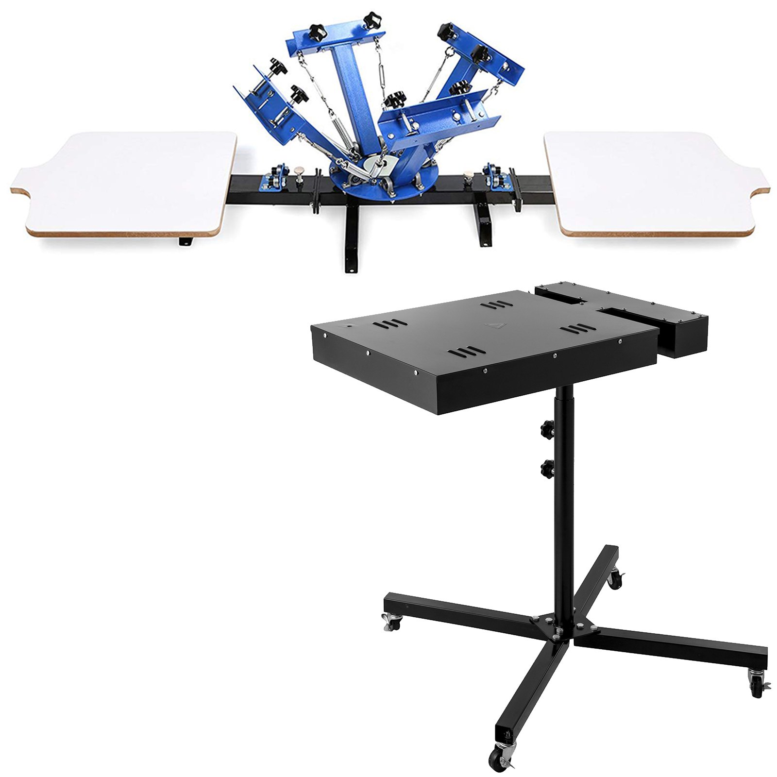 VEVOR 4 Color 2 Station Silk Screen Printing Press Printer Flash Dryer With Temperature Display