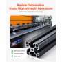 VEVOR 4PCS 23.6 in (600 mm) T Slot 4040 Aluminum Extrusion Anodized Linear Rail