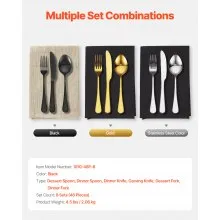VEVOR 48-Piece Silverware Set Stainless Steel Cutlery Flatware Utensils for 8