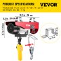 Electric Wire Cable Hoist Winch Engine Crane Overhead Remote Lift