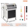 VEVOR Electric Paper Cutter, Heavy Duty Paper Cutter 18" /457.2mm Cutting Width, 1.57"/40mm Cutting Thickness, Industrial Paper Trimmer with Button Control, Paper Cutter Guillotine Numerical Control Automatic Digital