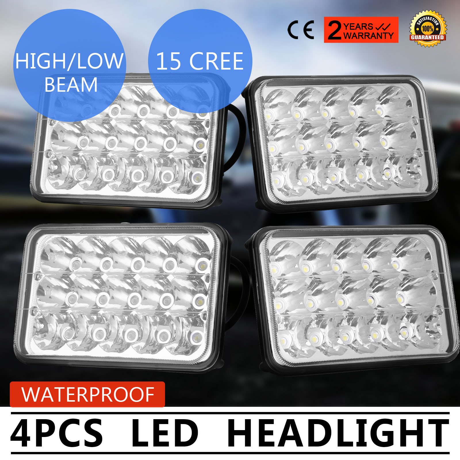 80 Series LED headlight 4 x 6 Inch led Headlights 60 SERIES Square H4 Work Light