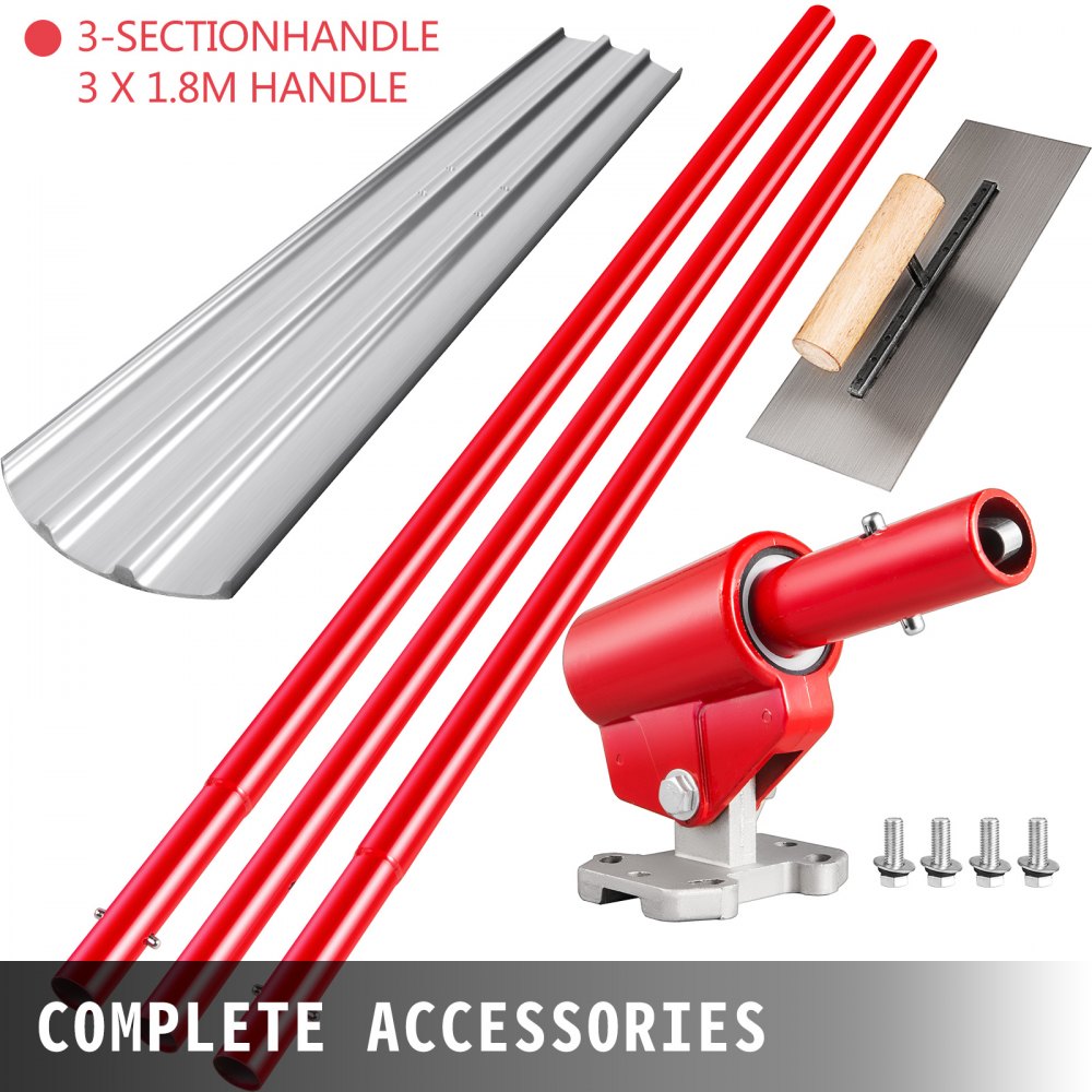 Bull Float Concrete Float 48x8 Inch Concrete Tool, Trowel Float Handle & Bracket