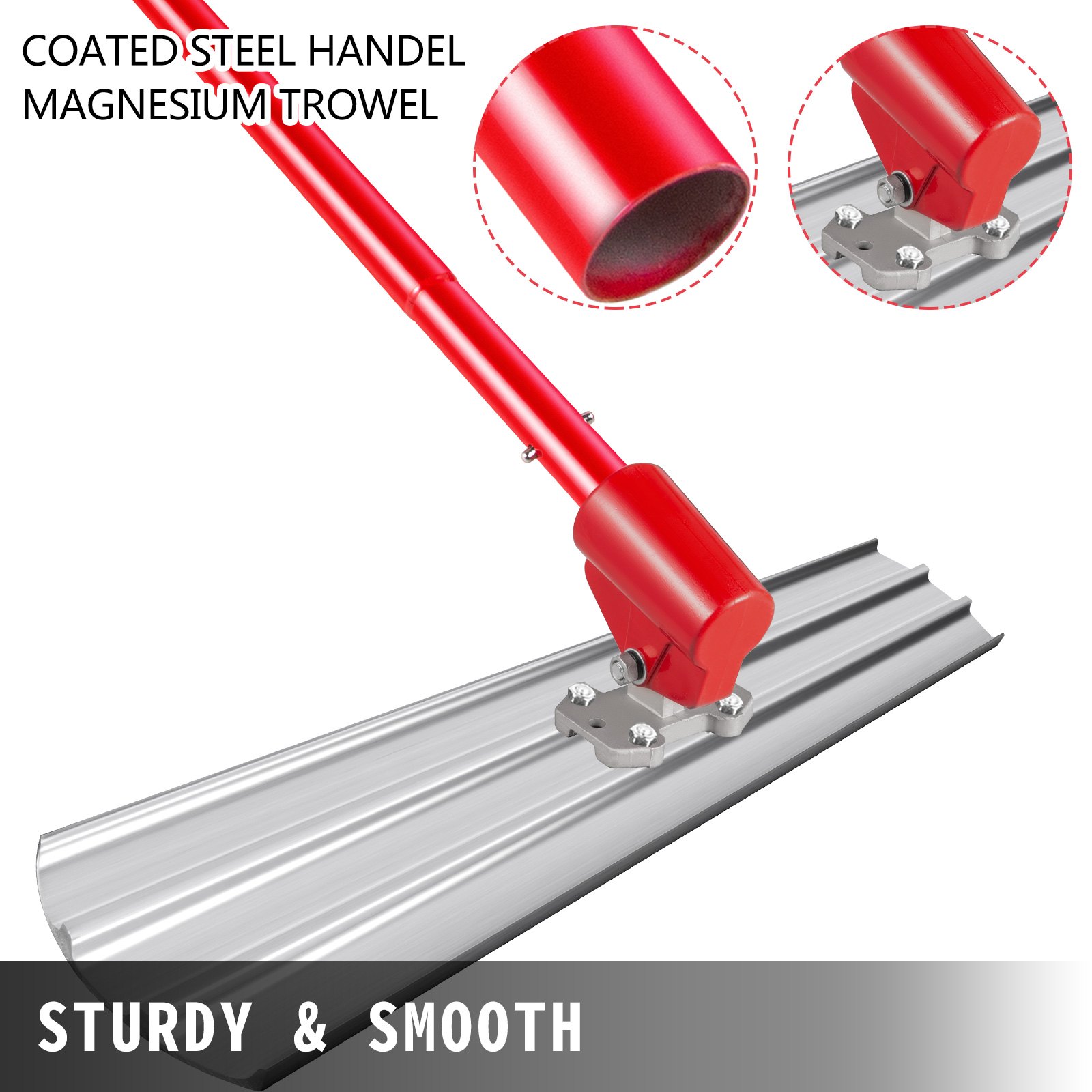 Bull Float Concrete Float 48x8 Inch Concrete Tool, Trowel Float Handle & Bracket