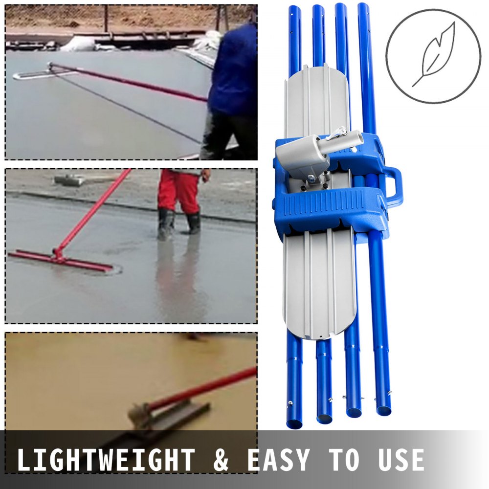 VEVOR Bull Float Magnesium Concrete Float 48 x 8" Round End Concrete Float Tool Cement Tool Bull Concrete Kit Bull Float with 4 Float Handle Bull Float Bracket Concrete Tools Finishing Bull Float