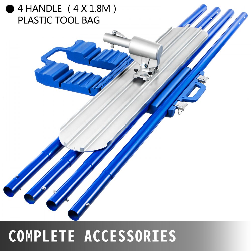 VEVOR Bull Float Magnesium Concrete Float 48 x 8" Round End Concrete Float Tool Cement Tool Bull Concrete Kit Bull Float with 4 Float Handle Bull Float Bracket Concrete Tools Finishing Bull Float