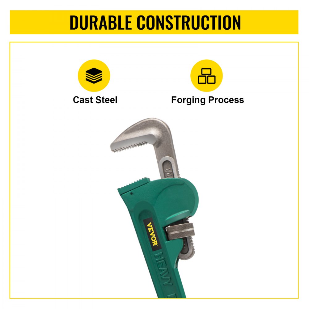 Heavy Duty 48" Steel Pipe Wrench 4" Jaw Straight Pipe Wrench Plumbing