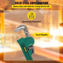 VEVOR Steel Straight Pipe Wrench 48", Steel Pipe Wrench High Hardness and Wear-resistance,Adjustable Plumbing Pipe Wrench 4.3" Jaw Capacity,Straight Handle Plumbers Tool
