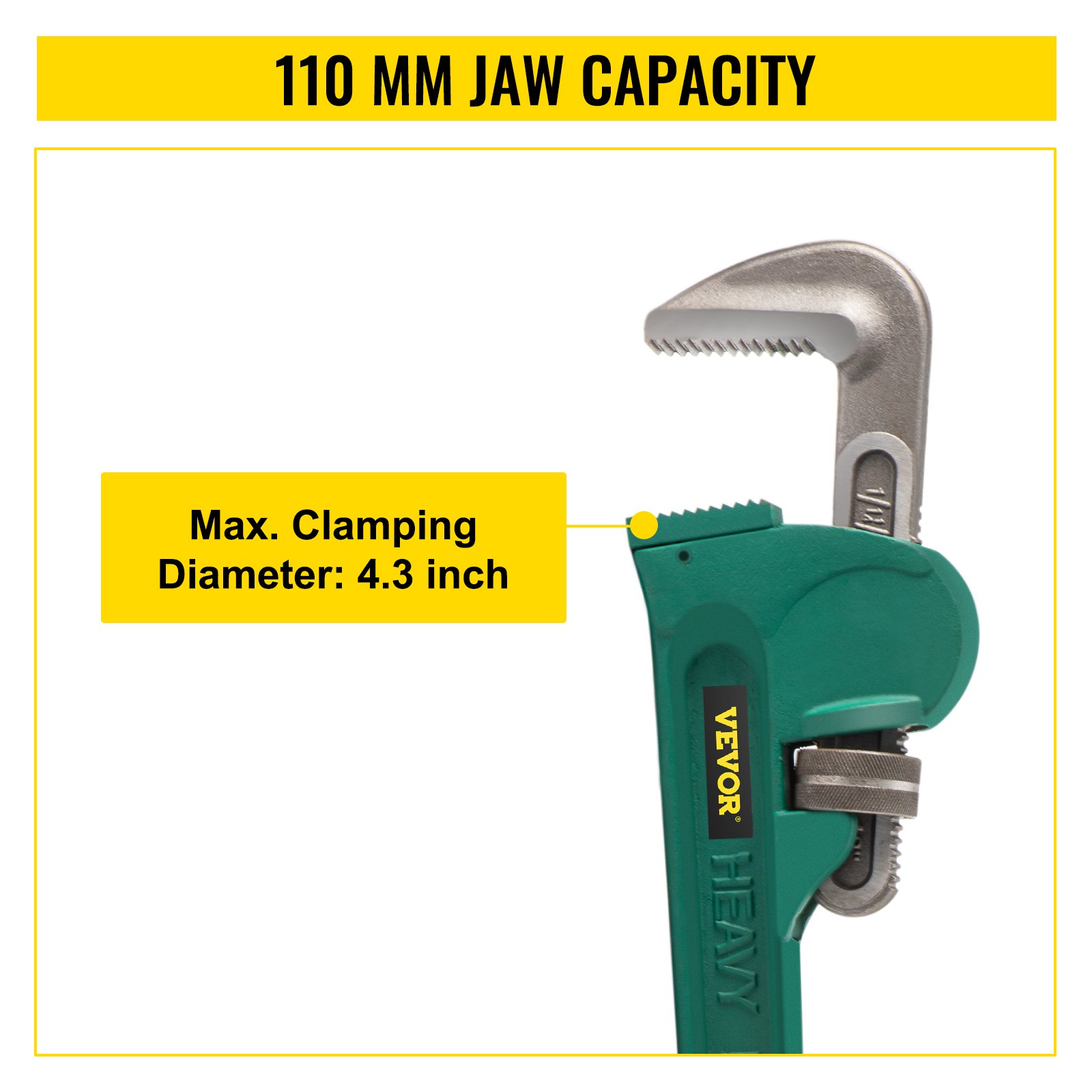 Heavy Duty 48" Steel Pipe Wrench 4" Jaw Straight Pipe Wrench Plumbing