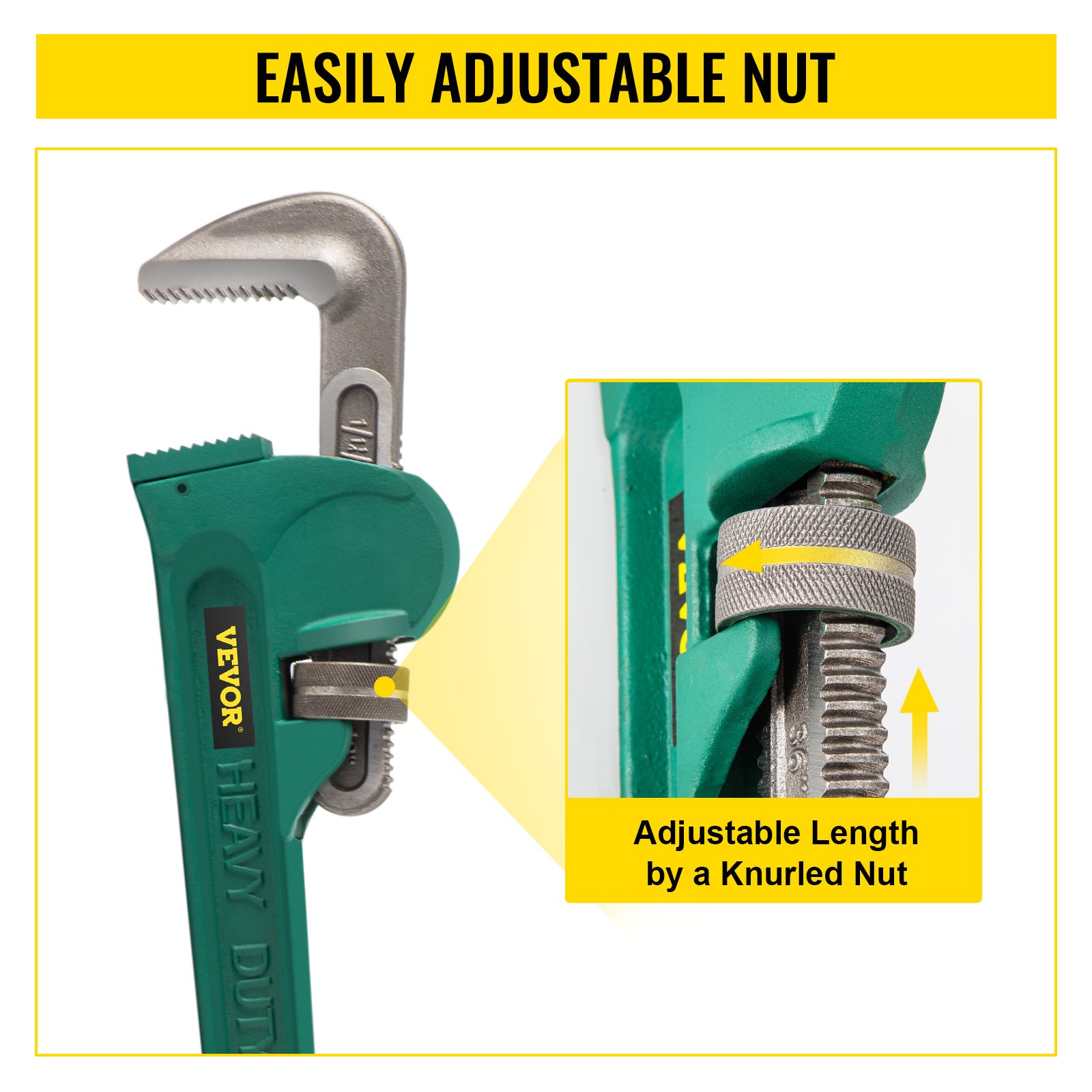 Heavy Duty 48" Steel Pipe Wrench 4" Jaw Straight Pipe Wrench Plumbing