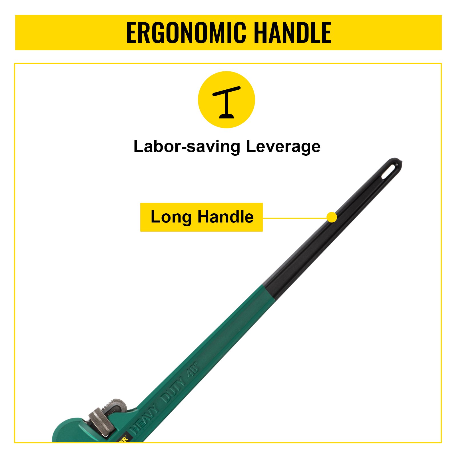 Heavy Duty 48" Steel Pipe Wrench 4" Jaw Straight Pipe Wrench Plumbing