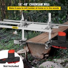VEVOR Chainsaw MillAttachment 48 Inch Portable Chainsaw Mill Aluminum Steel Chainsaw Milling Planking Welding Saw Mill 18-48 Inch Planking Lumber Cutting Bar for Homeowners Woodworkers