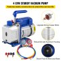 VEVOR 4CFM 1/4hp Air Vacuum Pump HVAC Refrigeration AC Manifold Gauge Set R134a Kit