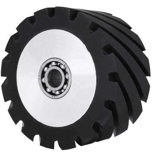 Belt Grinder Rubber Wheel For 2" X 82" Grinder , 4" Serrated Contact Wheel