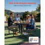 Picnic Table Weather Resistant Steel Patio Dining Furniture Set Outdoor Round