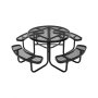 Picnic Table Weather Resistant Steel Patio Dining Furniture Set Outdoor Round