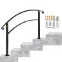 4FT Adjustable Wrought iron Transition Handrail Matte Black Fits 4 Steps