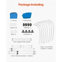 4 Bow Boat Bimini Tops 8'Lx(91"-96")W x 54"H Awning Canopy Pacific Blue