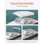 4 Bow Boat Bimini Tops 96"Lx(91"-96")W Awning Top Replacement Light Grey