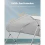 4 Bow Boat Bimini Tops 96"Lx(97"-103")W Awning Top Replacement Light Grey
