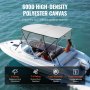 VEVOR 4 Bow Bimini Top Boat Cover, löstagbara sidoväggar i nät, 600D polyesterkapell med 1" aluminiumlegeringsram, Inkluderar förvaringsstövel, 2 stödstolpar, 2 remmar, 8'L x 54"H x 85"-90"W, ljusgrå