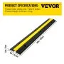 VEVOR cable protector ramp with yellow strip, 40&quot;x6&quot;x1.2&quot;, 6.83 lbs weight.