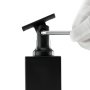 gloved hand tightening a screw on a black VEVOR cable railing post with a hex key.