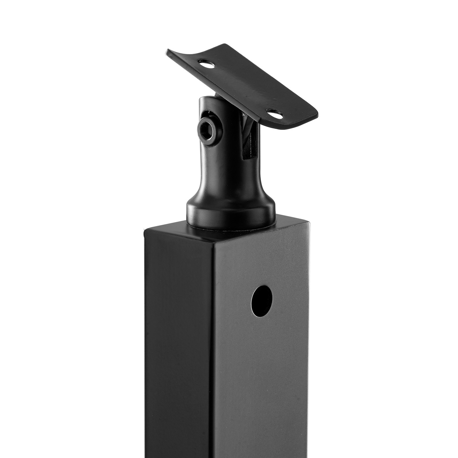 VEVOR 4-Pack Cable Railing Post, 42x1x2 In Horizontal-Hole Deck Railing Post with Pre-Drilled Holes, Stainless Steel Cable Rail Post with Horizontal and Curved Bracket, Black, 4JZLGZXHS106REP67001V0