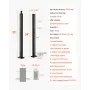 VEVOR 4-Pack Cable Railing Post, 36x1x2 In Horizontal-Hole Deck Railing Post with Pre-Drilled Holes, Stainless Steel Cable Rail Post with Horizontal and Curved Bracket, Black, 4JZLGZXHS914UUOI6001V0