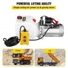 4 Quart Single Acting Hydraulic Pump Dump Trailer Plastic Remote Unloading