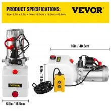 4 Quart Single Acting Hydraulic Pump Dump Trailer Plastic Remote Unloading