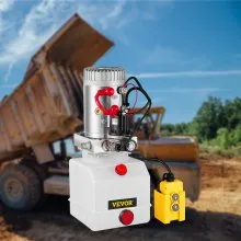 4 Quart Single Acting Hydraulic Pump Dump Trailer Plastic Remote Unloading