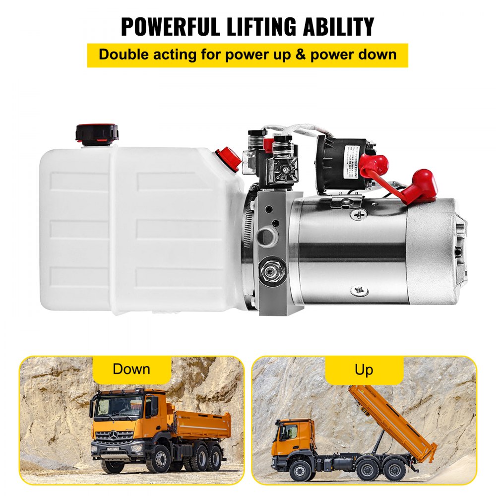 Hydraulic Pump Electric Hydraulic Pump 4 Quart Double Acting Plastic Reservoir For Dump Trailer