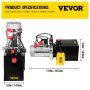 VEVOR Hydraulic Pump 12V DC Double Acting Hydraulic Power Unit 4L Steel Tank Hydraulic Pump Power Unit for Dump Trailer Car Lifting