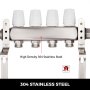 4 Branch Pex Radiant Floor Heating Stainless Steel Manifold Kit 3/4" Pex