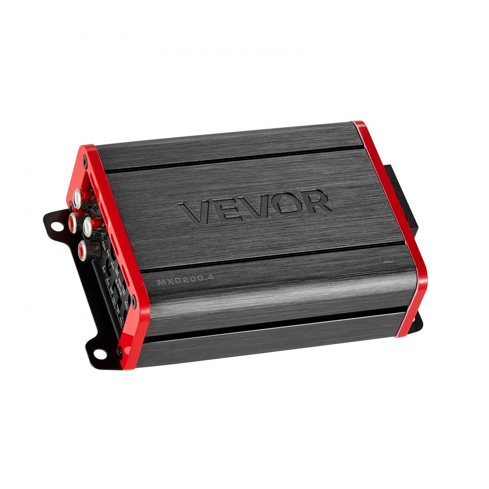 VEVOR Car Audio Amplifier, 4-Channel Bridgeable Car Amplifier, Multichannel Class D Stereo Amp, Max. 4 x 120W at 4 Ohms / 4 x 200W at 2 Ohms, High Output, for SUVs, Pickups, and Off-Road Vehicles