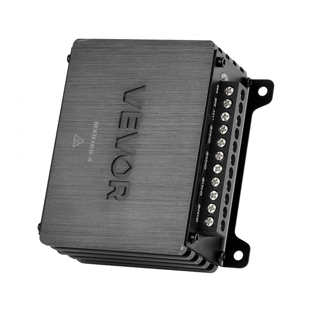 VEVOR Car Audio Amplifier, 4-Channel Bridgeable Car Amplifier, Multichannel Class D Stereo Amp, Max. 4 x 110W at 4 Ohms / 4 x 160W at 2 Ohms, High Output, for SUVs, Pickups, and Off-Road Vehicles