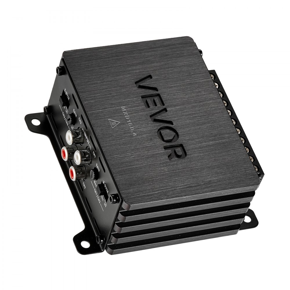 VEVOR Car Audio Amplifier, 4-Channel Bridgeable Car Amplifier, Multichannel Class D Stereo Amp, Max. 4 x 110W at 4 Ohms / 4 x 160W at 2 Ohms, High Output, for SUVs, Pickups, and Off-Road Vehicles