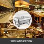 VEVOR Chafing Dish 4 Packs 8 Quart Stainless Steel Chafer Full Size Rectangular Chafers for Catering Buffet Warmer Set with Folding Frame