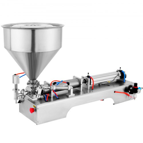 VEVOR Pneumatic Liquid Paste Filling Machine 50-500ML Volume, Horizontal Cream Filling Machine with 30L Hopper, Pneumatic liquid Filling Machine for Water Oil Cream etc.